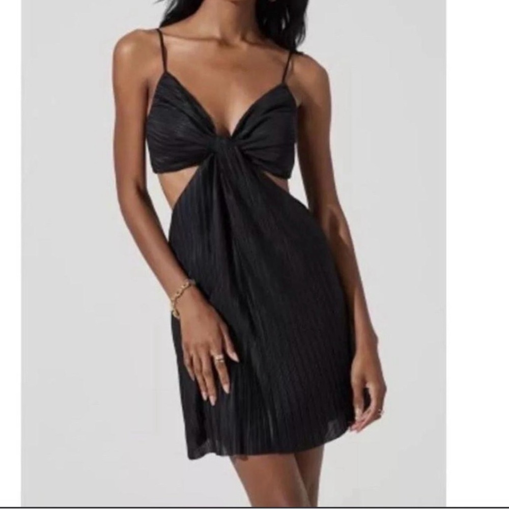 Astr Black Twist-Knot Cutout Mini Dress